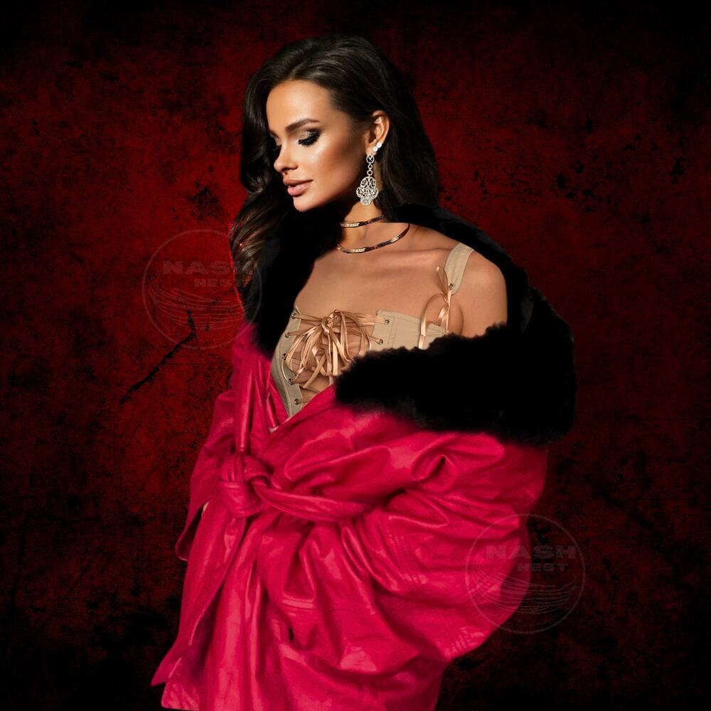 1970s Red Leather Maxi Coat w/ Real Black Fox Fur | Greg Bell, XL, Rare Vintage